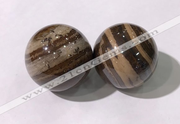 CDN1291 40mm round zebra jasper decorations wholesale