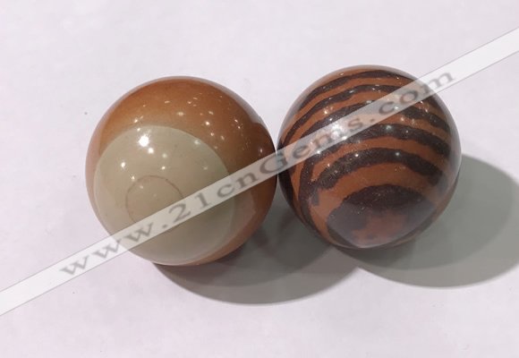 CDN1292 40mm round red picture jasper decorations wholesale