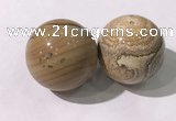 CDN1298 40mm round picture jasper decorations wholesale