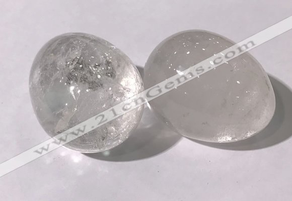 CDN1330 35*45mm egg-shaped white crystal decorations wholesale