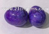 CDN1347 35*45mm egg-shaped dyed white howlite decorations wholesale