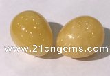 CDN1352 35*45mm egg-shaped yellow jade decorations wholesale