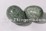 CDN1373 35*45mm egg-shaped green spot stone decorations wholesale