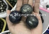 CDN14 35mm round pyrite gemstone decorations wholesale