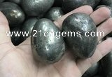 CDN31 38*50mm egg-shaped pyrite gemstone decorations wholesale