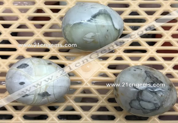 CDN318 30*40mm egg-shaped picasso jasper decorations wholesale