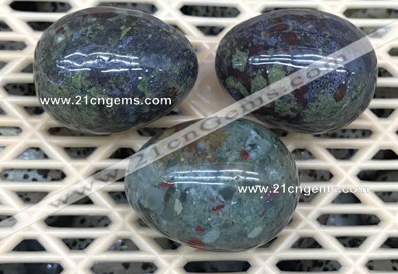 CDN323 30*40mm egg-shaped blood jasper decorations wholesale
