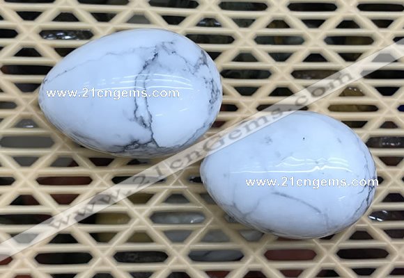 CDN341 35*50mm egg-shaped white howlite decorations wholesale