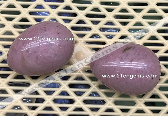 CDN344 35*50mm egg-shaped pink wooden fossil jasper decorations