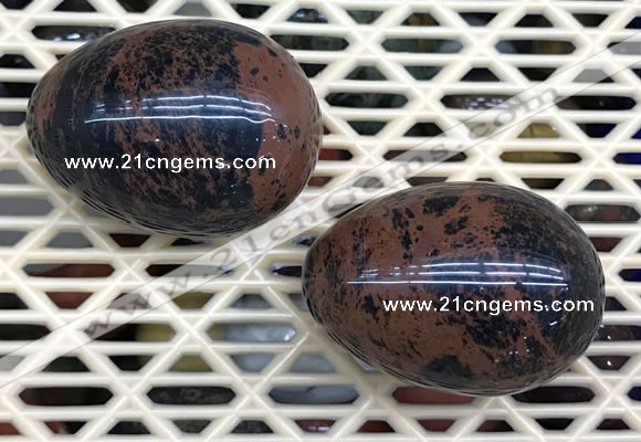 CDN356 35*50mm egg-shaped mahogany obsidian decorations wholesale