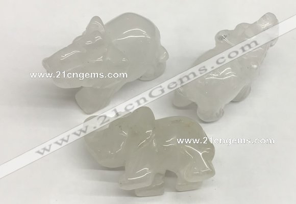 CDN402 25*50*35mm elephant white jade decorations wholesale