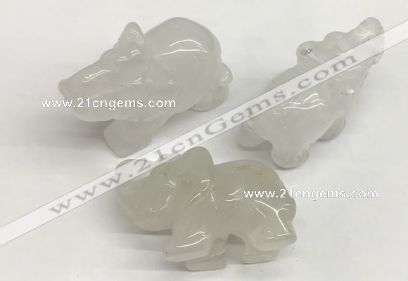 CDN402 25*50*35mm elephant white jade decorations wholesale