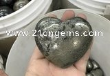 CDN41 65*70mm heart pyrite gemstone decorations