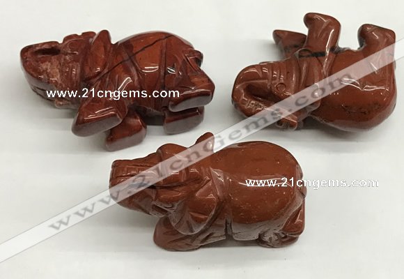 CDN411 25*50*35mm elephant red jasper decorations wholesale