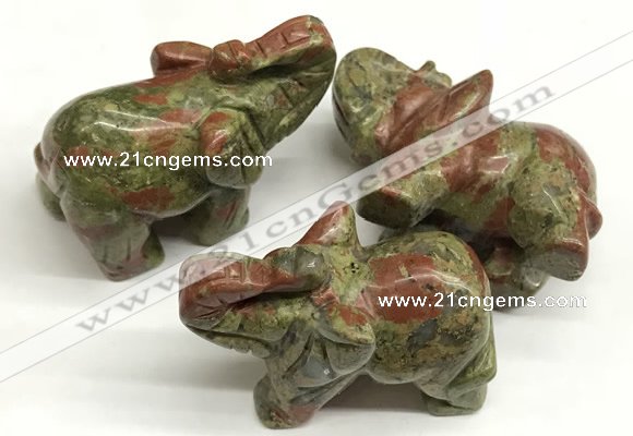 CDN413 25*50*35mm elephant unakite decorations wholesale