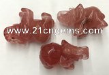 CDN415 25*50*35mm elephant cherry quartz decorations wholesale