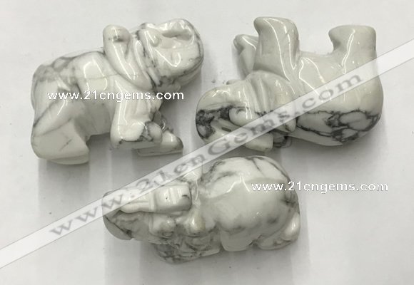 CDN416 25*50*35mm elephant white howlite decorations wholesale