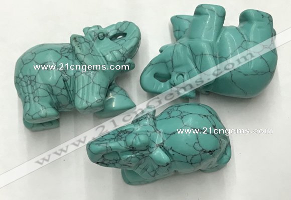 CDN417 25*50*35mm elephant imitation turquoise decorations wholesale