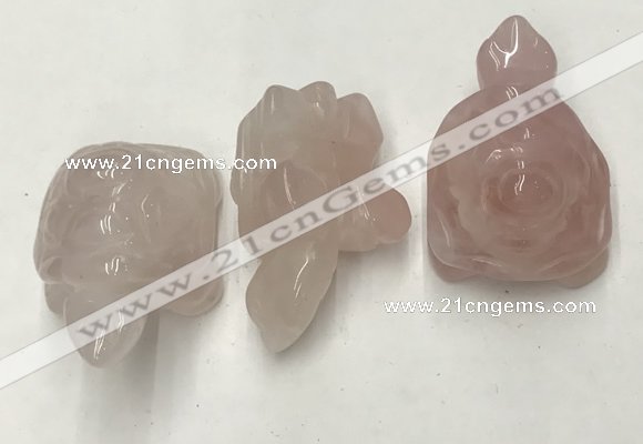 CDN431 28*45*22mm turtle rose quartz decorations wholesale