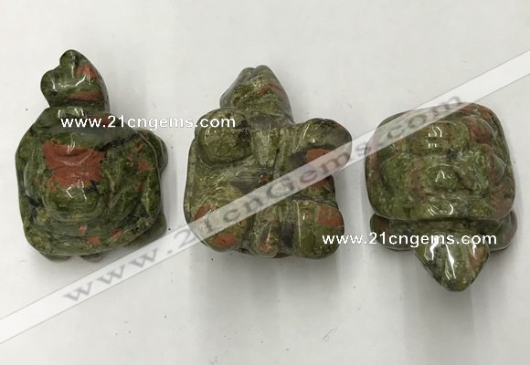 CDN442 28*45*22mm turtle unakite decorations wholesale