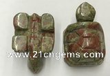 CDN459 38*55*28mm turtle unakite decorations wholesale