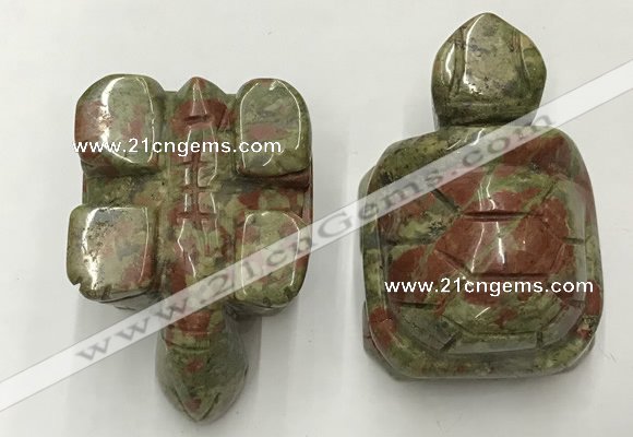 CDN459 38*55*28mm turtle unakite decorations wholesale