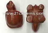 CDN462 38*55*28mm turtle red jasper decorations wholesale