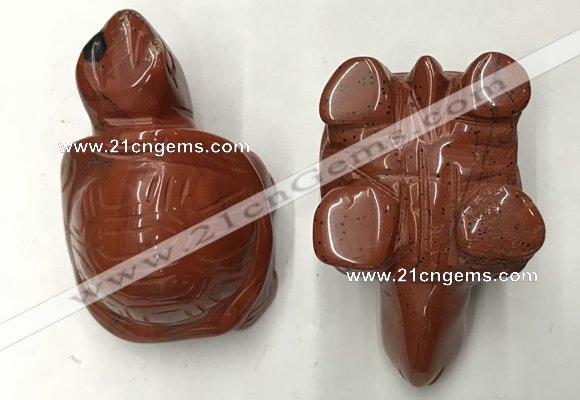 CDN462 38*55*28mm turtle red jasper decorations wholesale