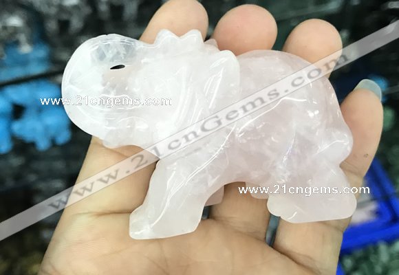 CDN510 33*65*45mm elephant rose quartz decorations wholesale