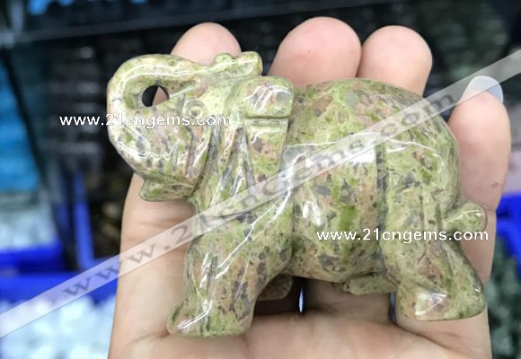 CDN516 33*65*45mm elephant unakite decorations wholesale