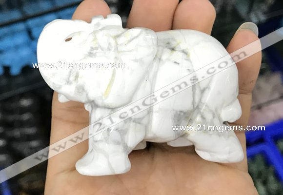 CDN532 35*80*55mm elephant white howlite decorations wholesale