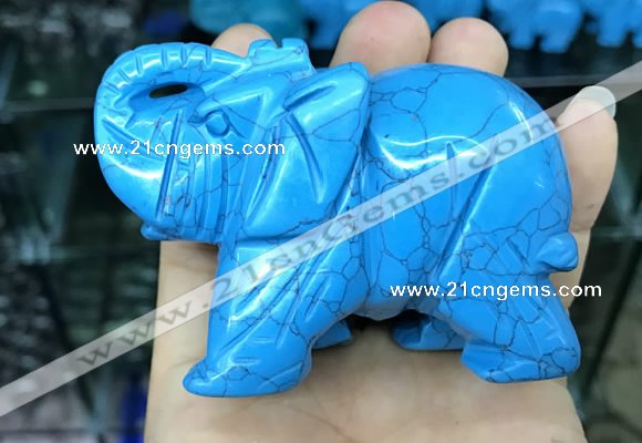 CDN533 35*80*55mm elephant imitation turquoise decorations wholesale