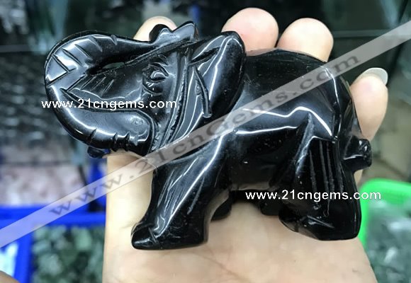 CDN537 35*80*55mm elephant black agate decorations wholesale