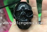 CDN554 35*50*40mm skull black agate decorations wholesale