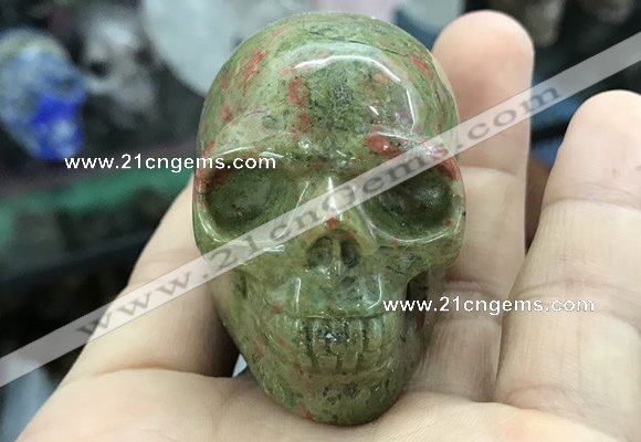 CDN561 35*50*40mm skull unakite decorations wholesale