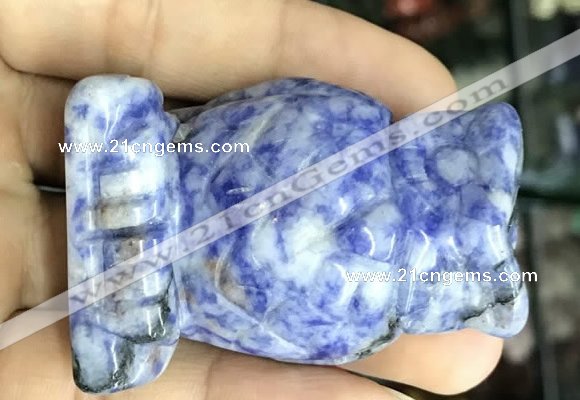 CDN572 35*50mm owl blue spot stone decorations wholesale