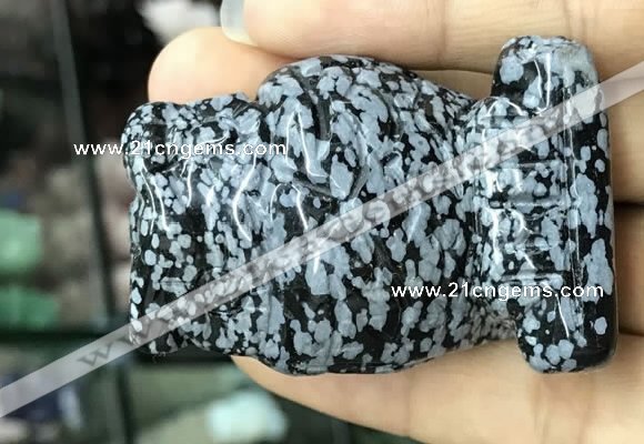 CDN576 35*50mm owl snowflake obsidian decorations wholesale