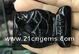 CDN577 35*50mm owl black agate decorations wholesale