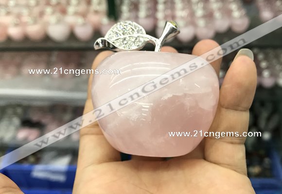 CDN597 40*55mm apple rose quartz decorations wholesale