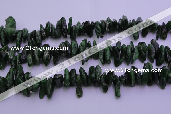 CDP73 15.5 inches 8*22mm - 12*28mm diopside chips gemstone beads