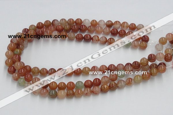 CDQ02 15.5 inches 10mm round natural red quartz beads wholesale