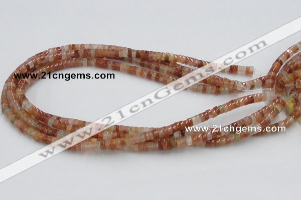 CDQ03 15.5 inches 3*6mm rondelle natural red quartz beads wholesale