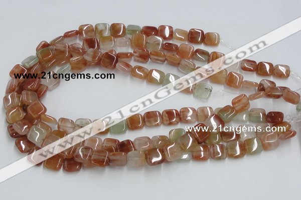 CDQ06 15.5 inches 12*12mm square natural red quartz beads wholesale