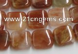 CDQ07 15.5 inches 14*14mm square natural red quartz beads wholesale