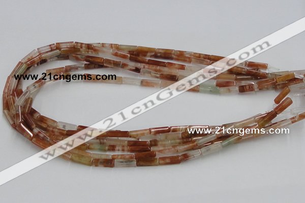 CDQ08 15.5 inches 4*13mm rectangle natural red quartz beads wholesale