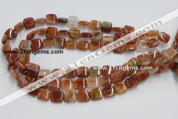 CDQ15 15.5 inches 6*6mm square natural red quartz beads wholesale