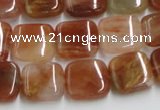 CDQ16 15.5 inches 10*10mm square natural red quartz beads wholesale