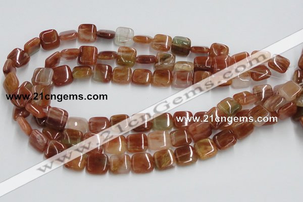 CDQ16 15.5 inches 10*10mm square natural red quartz beads wholesale