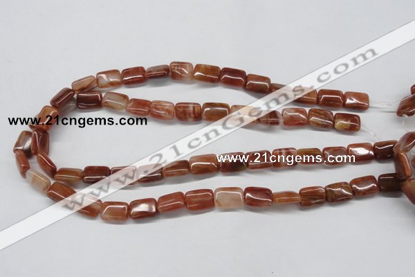 CDQ20 15.5 inches 10*14mm rectangle natural red quartz beads wholesale