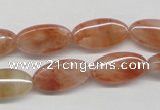 CDQ24 15.5 inches 10*17mm oval natural red quartz beads wholesale